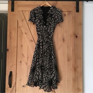 WAYNE COOPER Silk Wrap Dress Ruffle Size 0